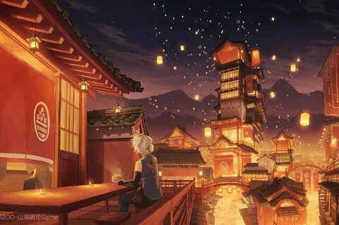 anime japanese lantern festival.