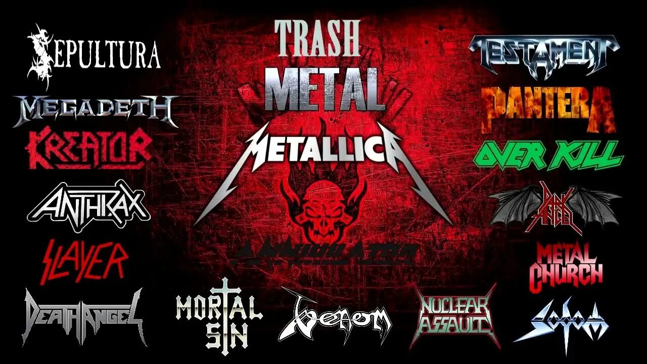 10 металл групп. Трэш метал. Классика трэш-металла. Обои в стиле трэш метал. Символы трэш метала.