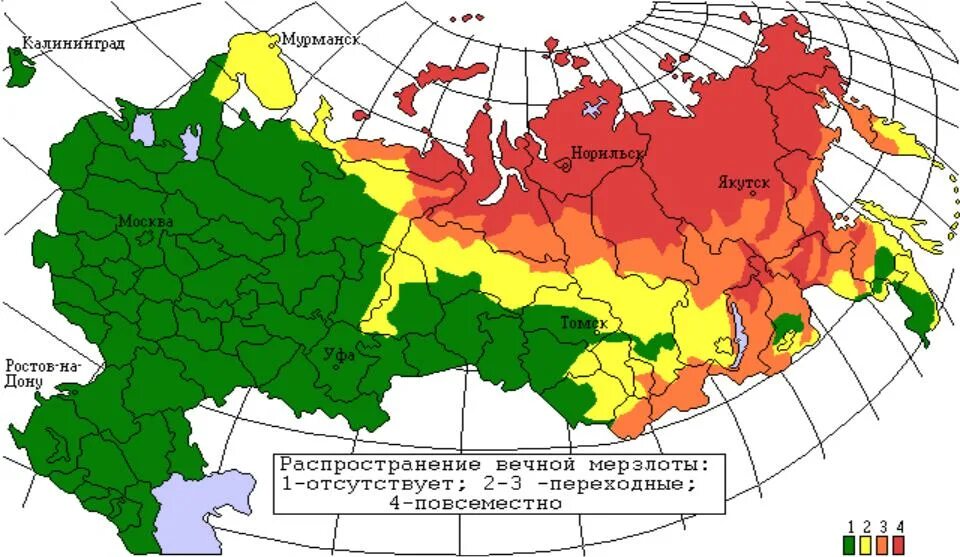 Вечная мерзлота в россии на карте. Карта распространения вечной мерзлоты в России. Карта распространения многолетней мерзлоты на территории России. Карта распространения многолетнемерзлых пород на территории России. Районы распространения вечной мерзлоты в России на карте.