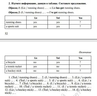 Составьте предложения ответы