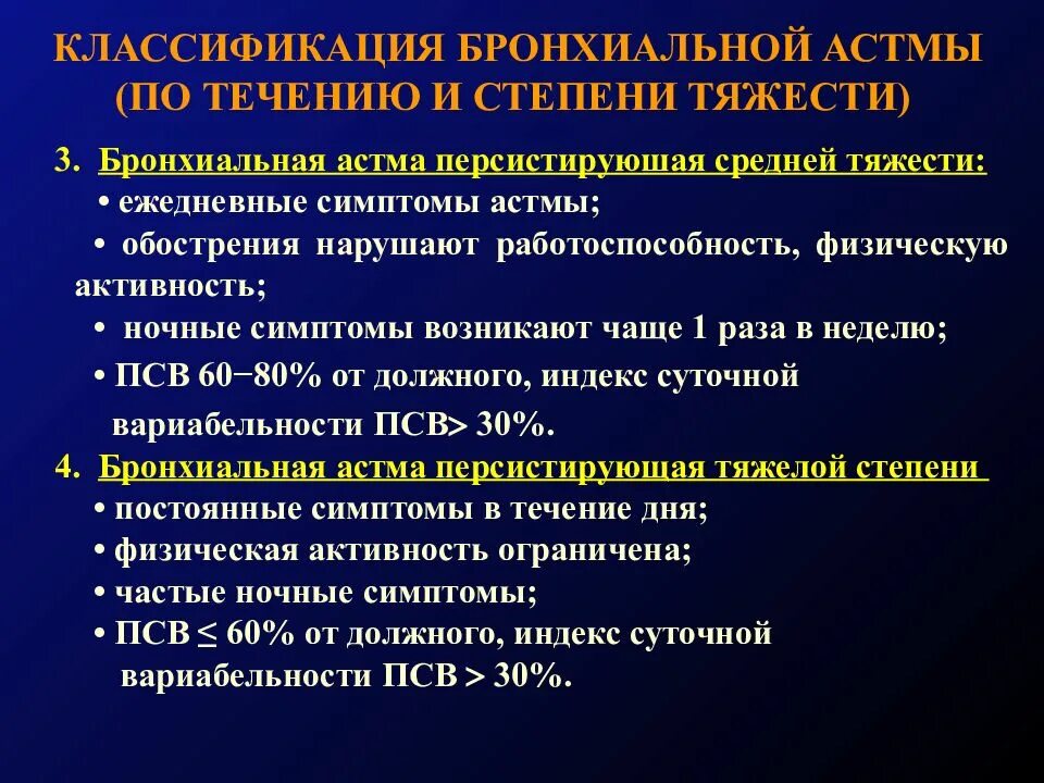 Астма какой степени. Классификацию бронхиальной астмы (по Федосееву г.б., 1982). Бронхиальная астма степени тяжести классификация. Бронхиальная астма средней тяжести. Классификация тяжести бронхиальной астмы.