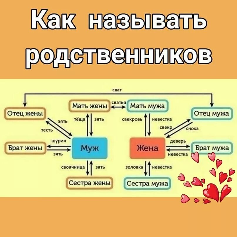 Названия родственников. Кем является муж родному брату жены. Схема родственных отношений. Родственные связи названия родственников. Жена брата родной сестре кто