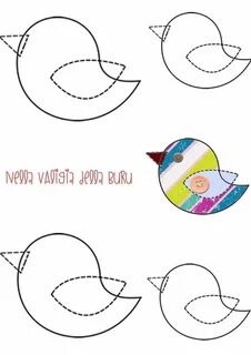 Шаблон птички из фетра