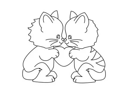 Как нарисовать 2 котенка