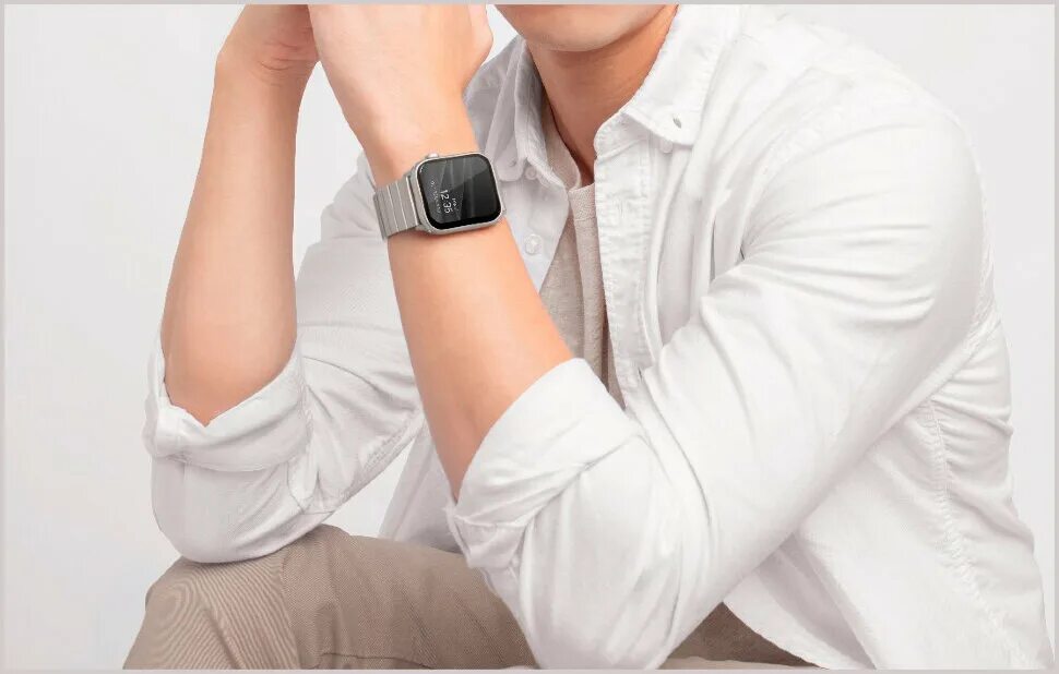 Uniq watch series. Uniq ремешок для apple watch. uniq strova strap link steel. ремешки uniq для apple watch 44. смарт часы мужские на руке.