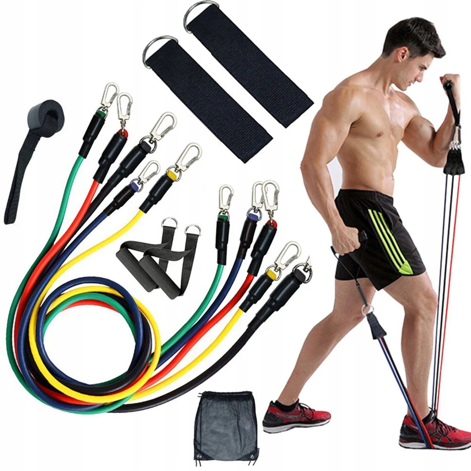 Как выбрать эспандер для занятий. Набор эспандеров resistance bands. тренажер power resistance bands. фитнес петли resistance bands. 11 resistance band set.