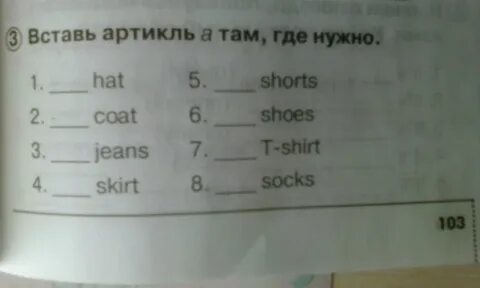 Вставьте артикль где необходимо i have