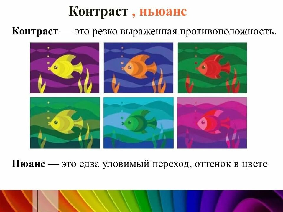 Цветоведение контраст и нюанс. Контрастные цвета в живописи. Цветоведение контрастные цвета. Цветовой контраст и нюанс в композиции. Тонкий нюанс