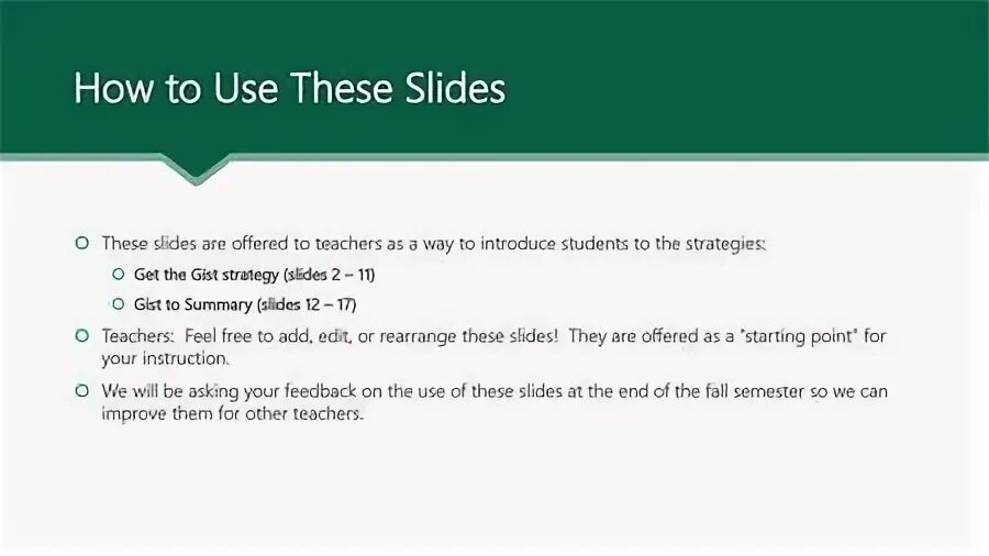 What are the slides. What are the slides