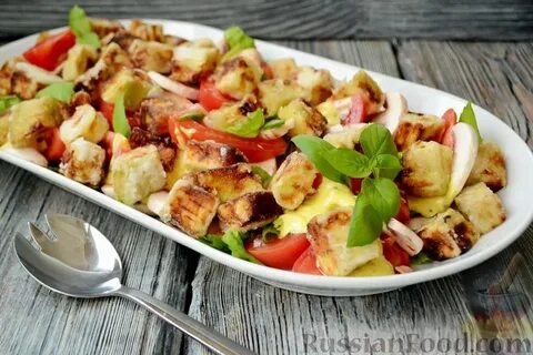 Салат с баклажанами жареными в кукурузном крахмале