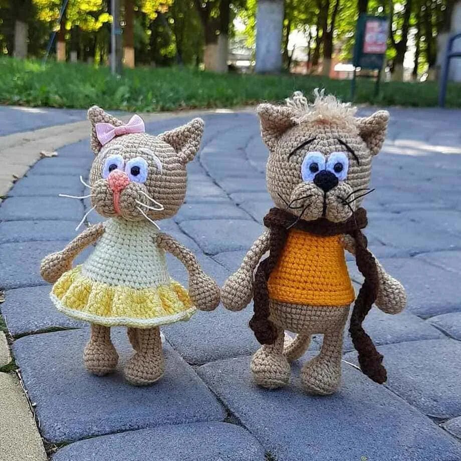 Вязание игрушек кошки