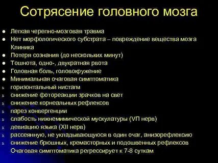Лекарство при сотрясении головного мозга у взрослых