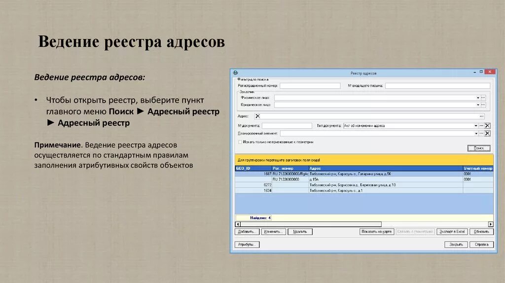 Ведение реестра. Порядок ведения адресного реестра. Государственный адресный реестр. Реестр присвоенных адресов.