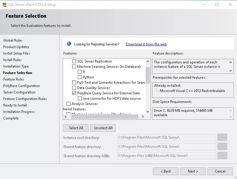 Feature selection. SQL Server 2019 Standard Edition. SQL Server 2019 Enterprise. SQL Server 2019 Standard OEM. Product updates SQL Server 2019.