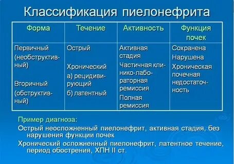 Стандарт хронический пиелонефрит