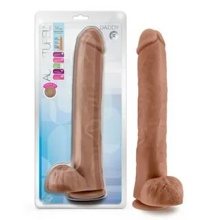 Daddy Au Naturel 14 Inch Dildo w/Balls Mocha. 