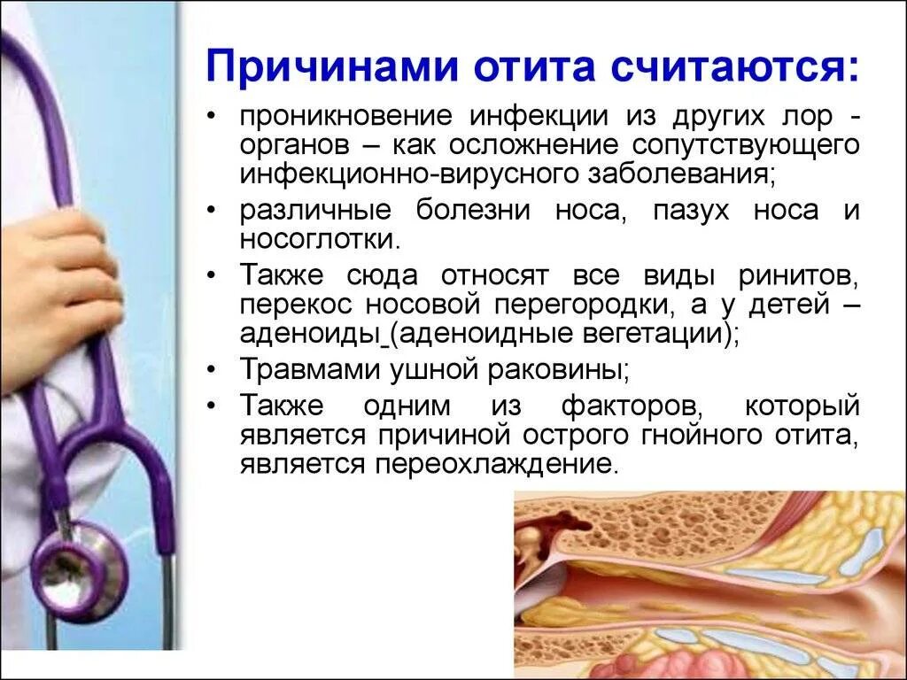 Признаки отита у взрослого. Отит причины возникновения. причины появления отита.
