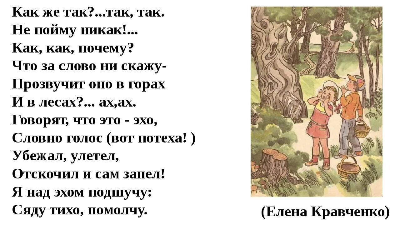 Где то эхо в лесу. Стих Эхо. Стихи про Эхо для детей. Стихотворение об Эхе 1 класс. Поиграем в Эхо.