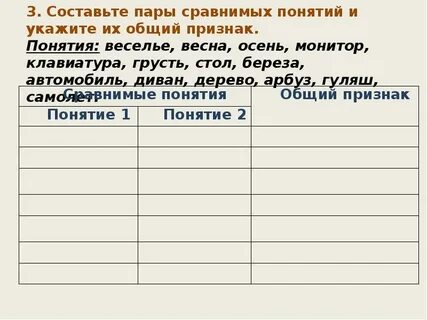Составьте пары
