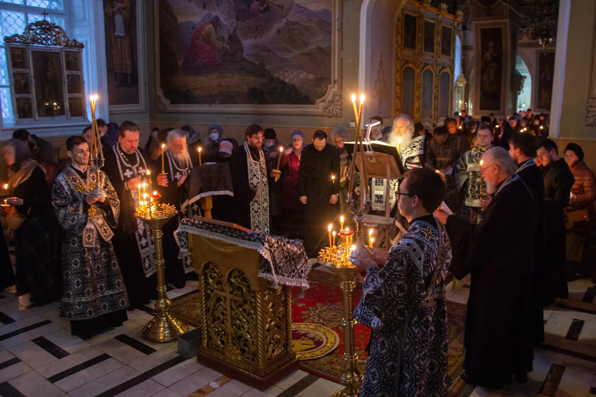 Великое повечерие среда первой седмицы великого поста. Великое повечерие с каноном Андрея Критского. Великий пост повечерие канон Андрея. Богослужение Великий канон Андрея Критского. Канон прп Андрея Критского.