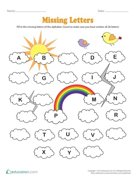 Find the missing letters. Missing letters alphabet. missing letters worksheets for kids.