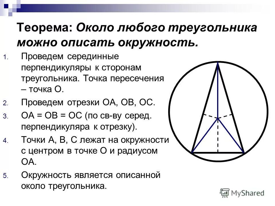 вокруг любого треугольника можно