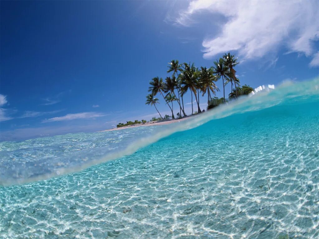 Голубая Лагуна Саона Доминикана. Тропический остров. Фото на рабочий стол море. Обои на рабочий стол острова в океане.