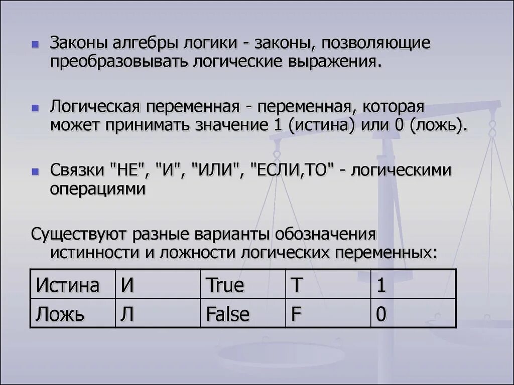 Логические переменные могут принимать значение. Логические выражения обозначения. Восклицательный знак в алгебре логики. Алгебра логики связки. Алгебра логики истина и ложь.