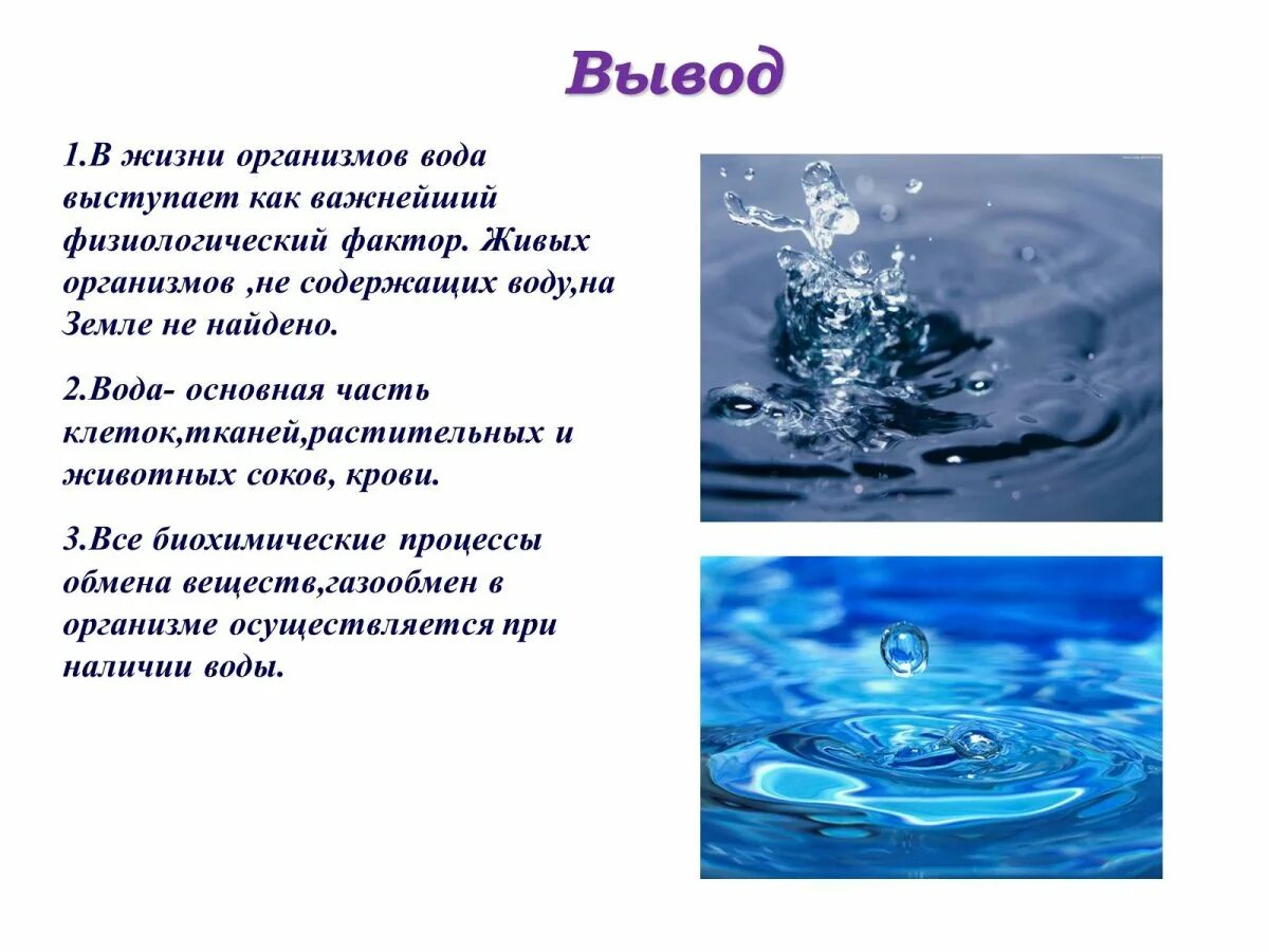 Почему наличие воды