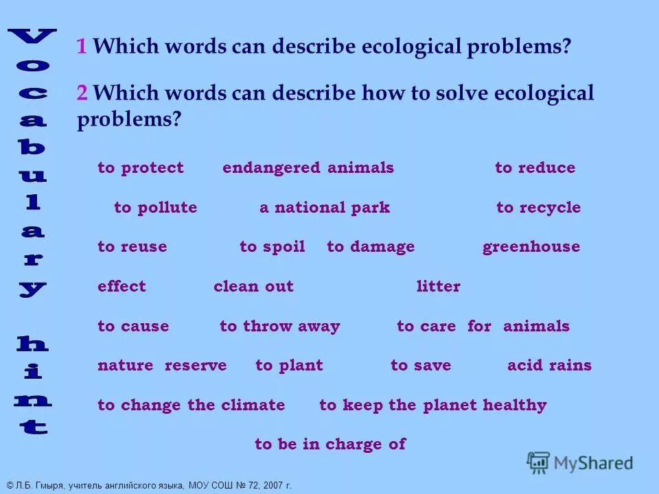 Ecology vocabulary