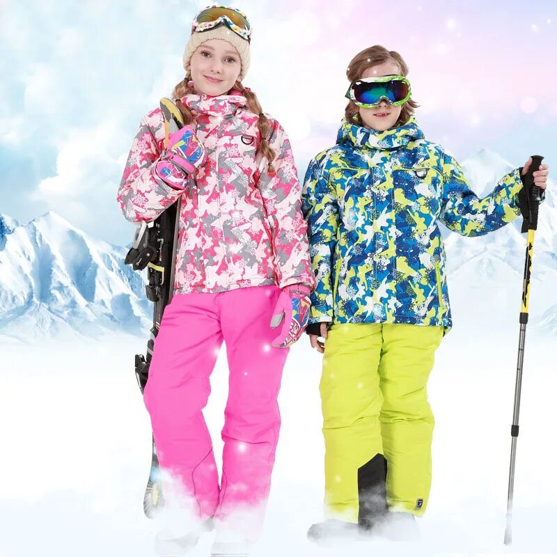 Детские лыжный костюм. Зимняя одежда. Лыжный костюм. Зимняя спортивная одежда. Горнолыжный костюм детский.
