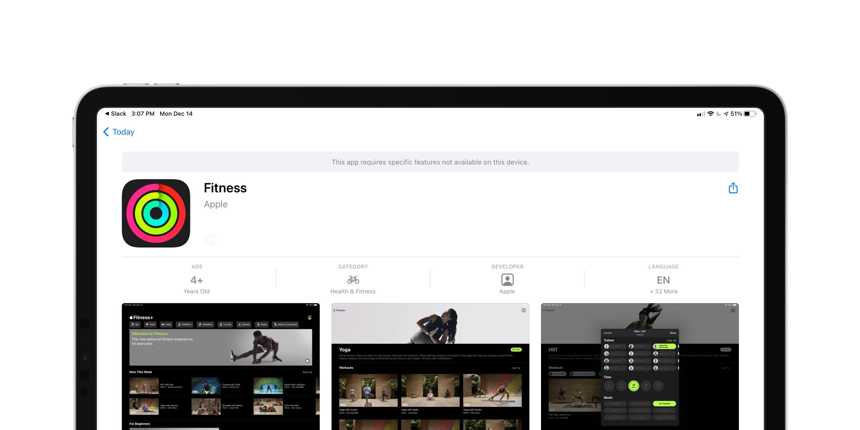 Apple Fitness+ app. Обман поддержки Apple для IPAD. App unavailable