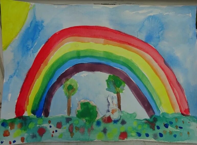 Рисование радуга старшая группа. Рисование Радуга. Радуга рисунок. Радуга рисунок для детей. Радуга рисунок красками.
