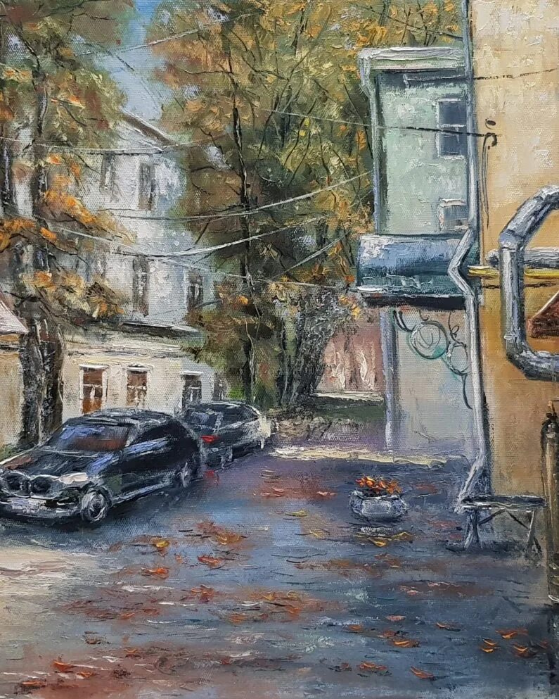 Арбатский двор. Арбатский дворик. картина арбатский дворик. живопись арбатские дворики. московские дворы арбат.