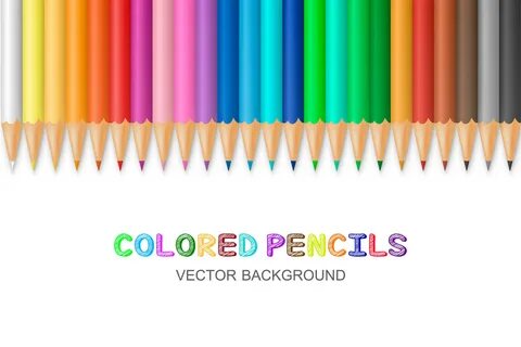 Rows of rainbow colored pencils with erasers Vector Image