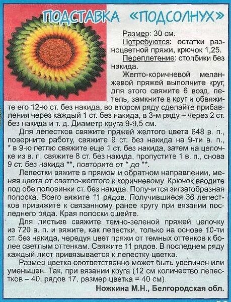 Схема вязаных подсолнухов. Схема вязания подсолнуха крючком. подсолнух крючком схема и описание. прихватка подсолнух крючком схема и описание. вязаные подсолнухи крючком со схемами и описанием.