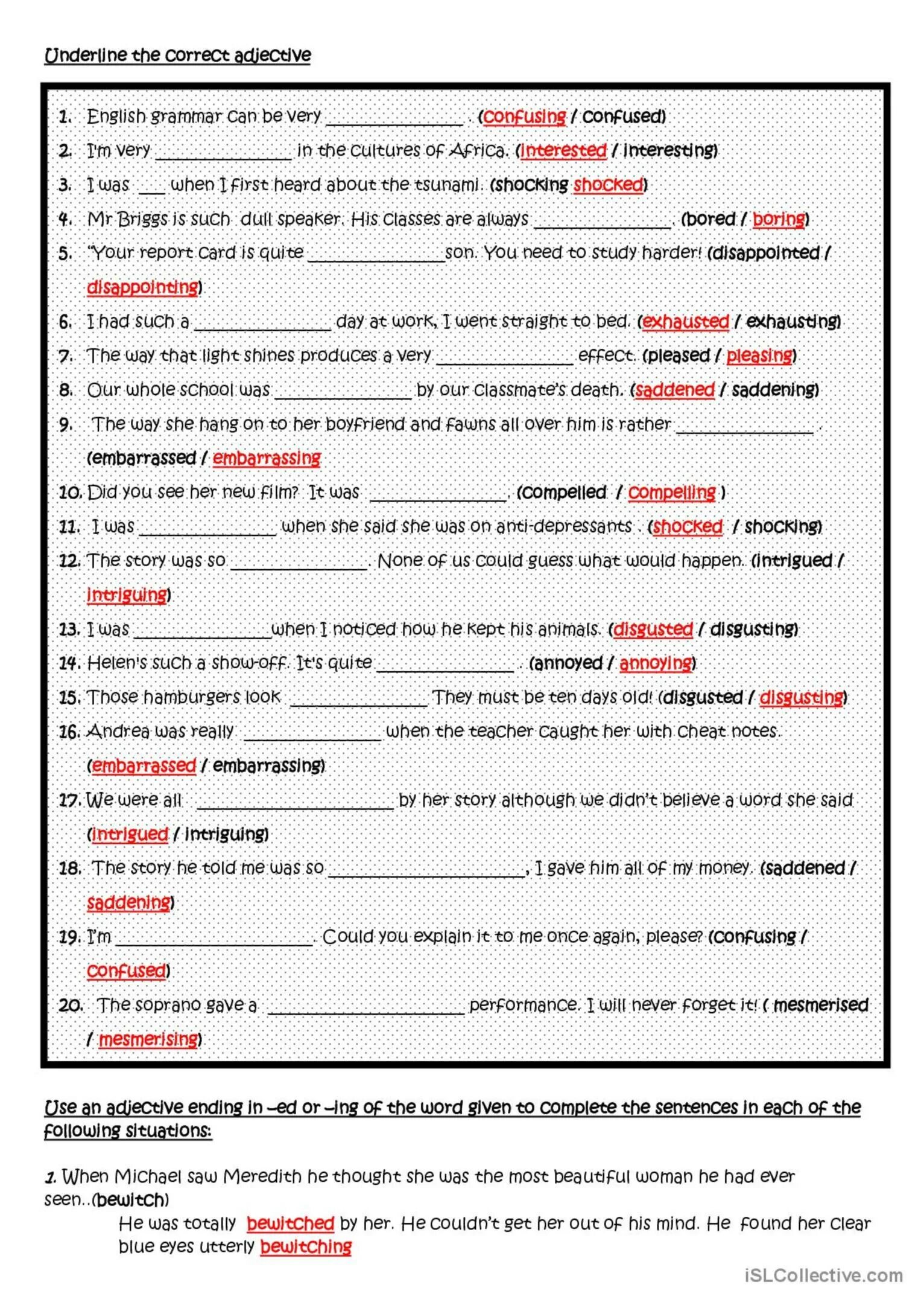 Прилагательные ed ing Worksheets. Прилагательные ed ing упражнения. Прилагательные с ing ed exercises. Прилагательные ing ed в английском языке упражнения. Прилагательные ed ing в английском языке