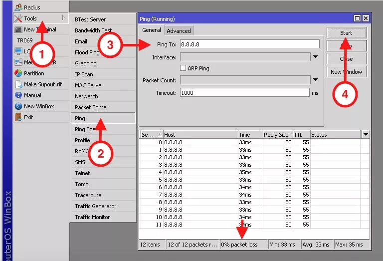 Mikrotik ping