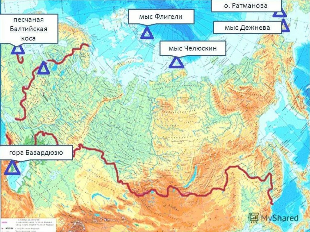 Мыс челюскин какая точка россии. Гора Базардюзю крайняя точка. Где находится мыс Базардюзю на карте России. Гора Базардюзю крайняя точка на карте. Где находится мыс Челюскин на карте.