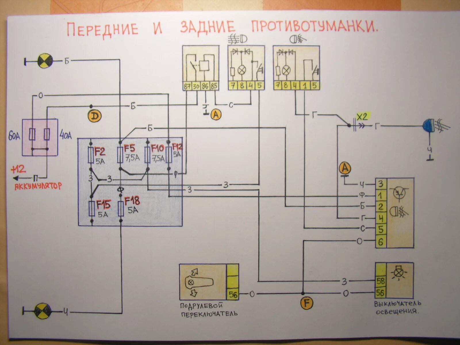 Не работает задний противотуманный фонарь