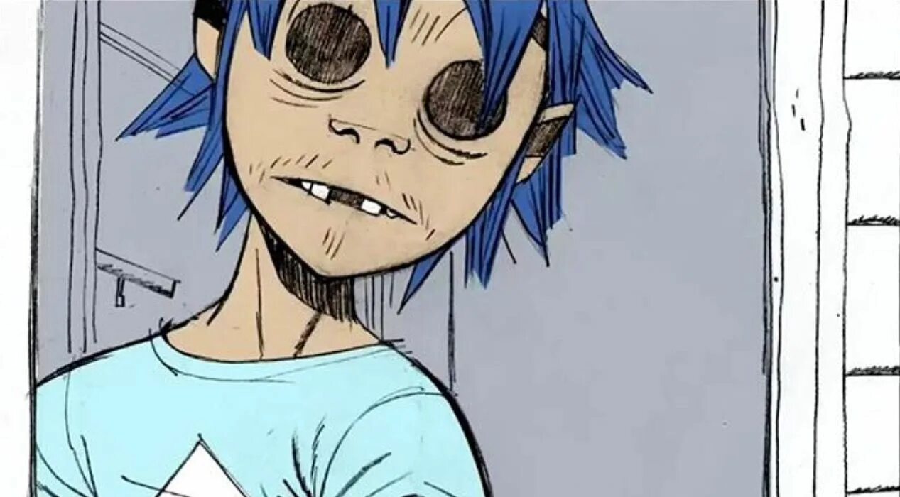 2d Gorillaz. Группа гориллаз 2д. Гориллаз персонаж с синими волосами. Группа гориллаз с синими волосами. Gorillaz i am happy