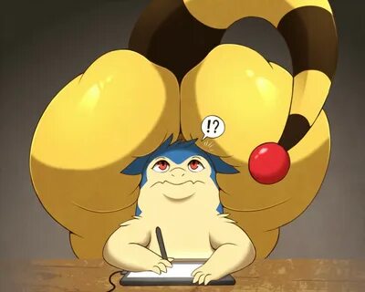 rikuaoshi, ampharos, typhlosion, big ass, confusion, drawing, facesitting, ...