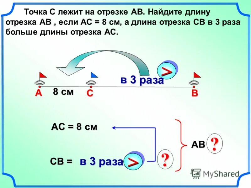 Вычисли длину отрезка мс если ав. Вычисли длину отрезка мс если ав