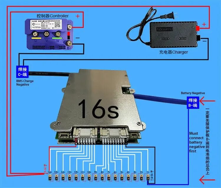 BMS 13S 48V 15A Lmo Ternary Li-ion Lithium 18650 Battery Charge Protection Board
