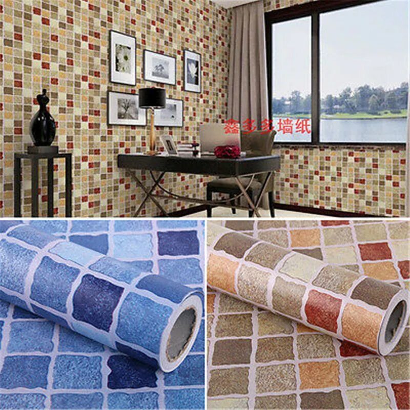 Vetta пленка самоклеящаяся, 45см х 8м, пвх, "восточная плитка". Самоклеющаяся плитка для стен. Плёнка для ванной комнаты. Самоклеющаяся пленка для ванной. Самоклеящаяся пленка плитка.