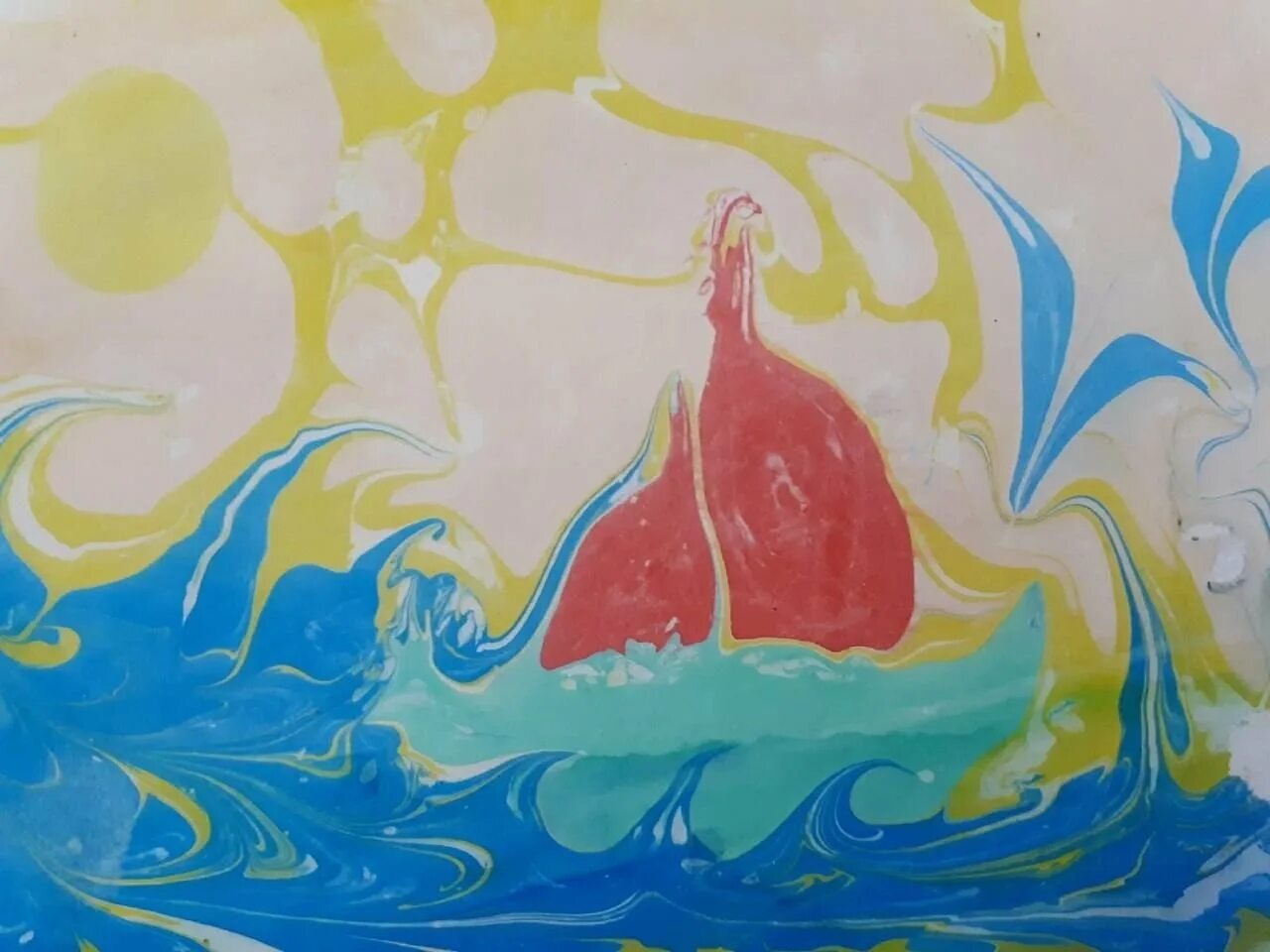 Рисунки на воде как сделать. Эбру кораблик. вода рисунок. эбру море. эбру рисунки морские.
