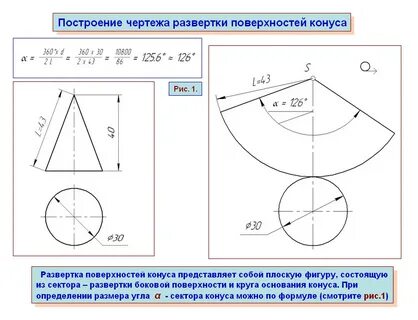 Основание развертки конуса