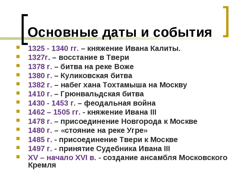 Хронологическая последовательность куликовской битвы. События 15 века на Руси. Главные исторические события даты. Основные события 14 века на Руси. Основные события в истории Руси.