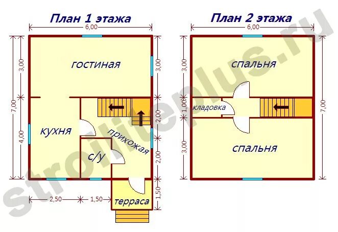 Двухэтажный каркасный дом с площадью 99 кв.м. в Ростове "Юг Дом"
