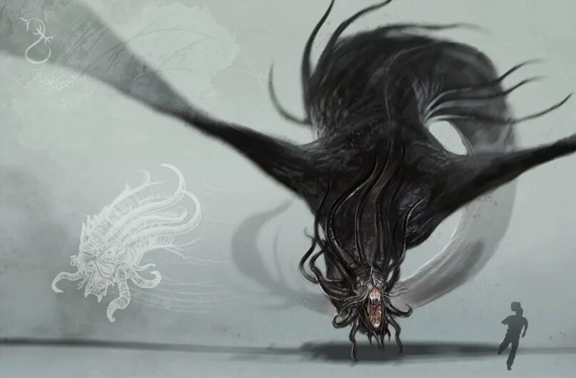 ургаш дракон хаоса. озаркский ревун монстр. гончая тиндала лавкрафт. летающий ужас. говард филлипс лавкрафт бестиарий.